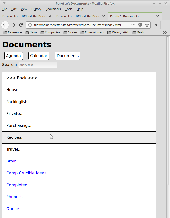 DCloud document menu